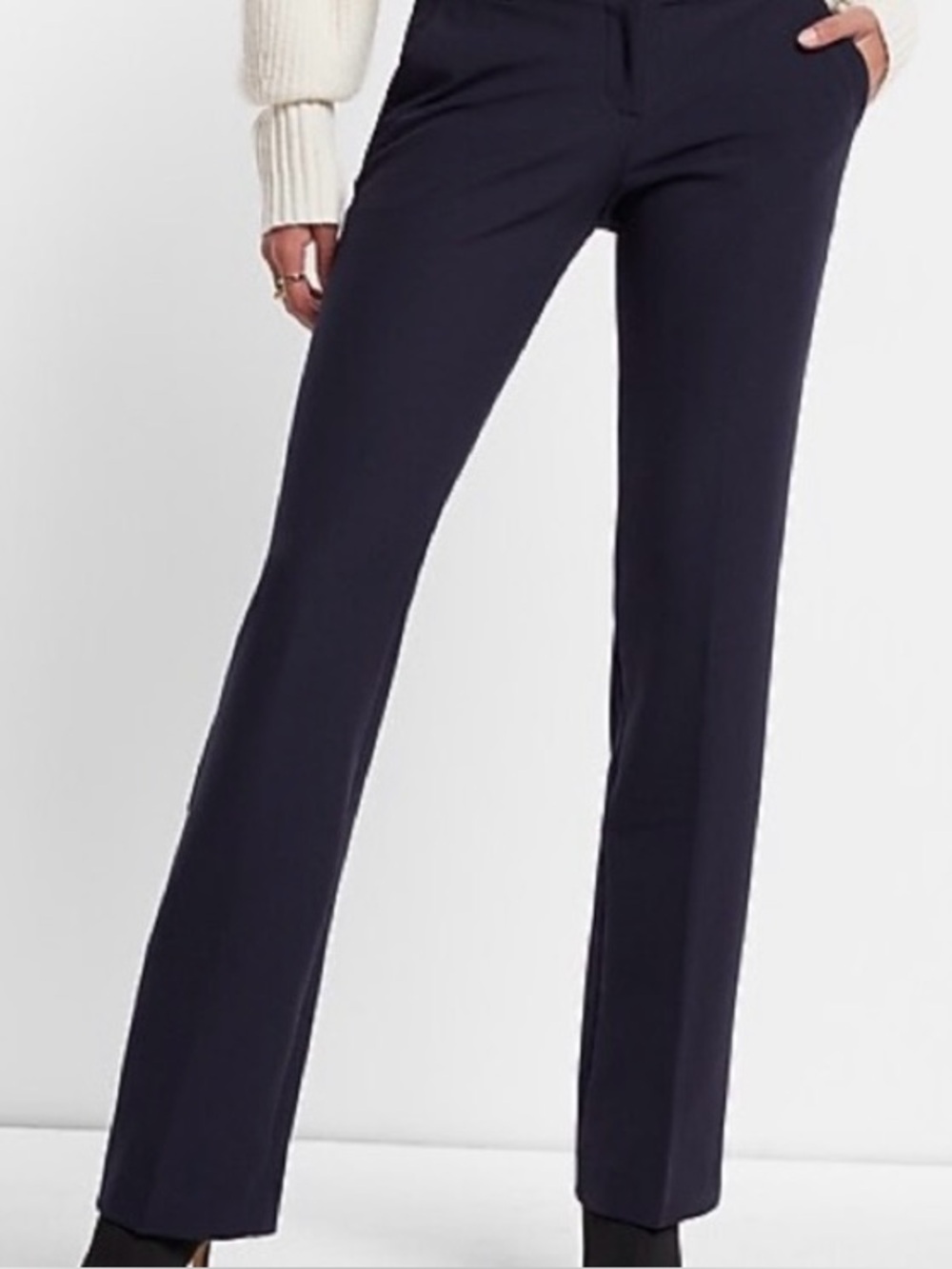 Express Columnist Barely Boot Mid Rise Stretch Navy 8R